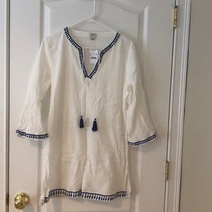 NWT! J. Crew Embroidered Tunic Cover Up